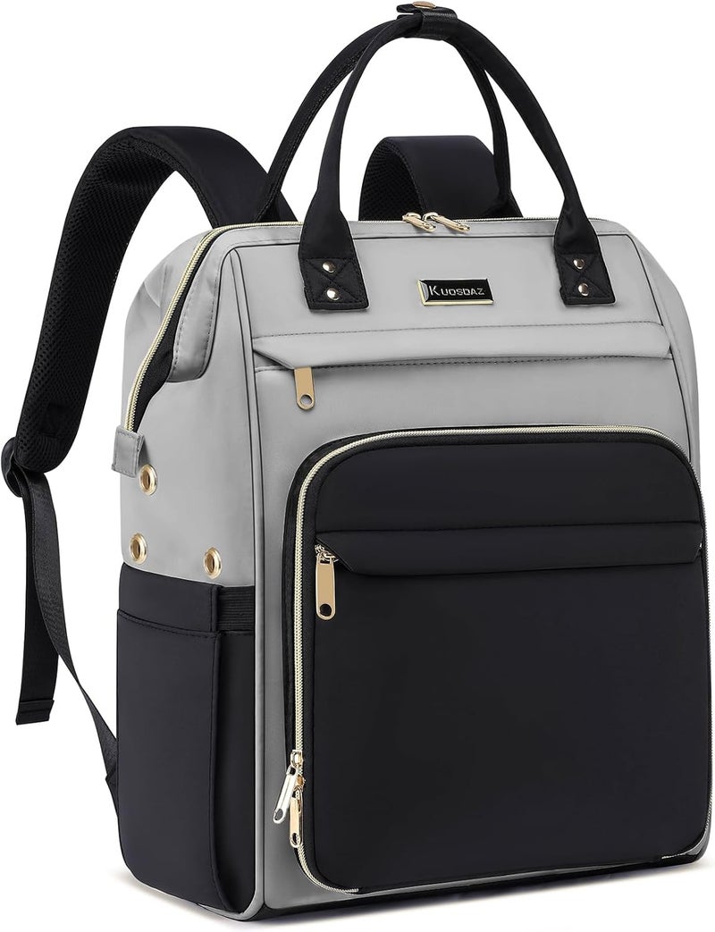Kuosdaz Crochet Bag Backpack, Large Yarn Storage Crochet Organizer, Christmas Gifts Travel Crochet Backpack for Women, Knitting & Crochet Accessories for Crochet Hooks, Black & Grey - Image 1